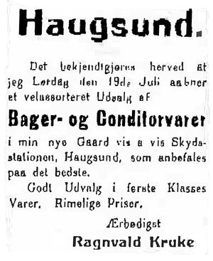 Krukes bakeri - annonse (Buskerud Blad 19 07 1915).jpg