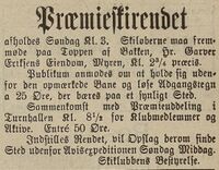 1889: Annonse for premieskirennet. (Vestlandske tidende 16/3/1889)