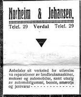 3. Annonse fra Norheim og Johansen i Nord-Trøndelag og Nordenfjeldsk Tidende 2. november 1922.jpg