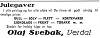 14. Annonse fra Olaf Svebak i Arbeideravisen 1938.jpg