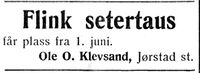64. Annonse fra Ole O. Klevsand i Nord-Trøndelag og Nordenfjeldsk Tidende 28.4. 1938.jpg