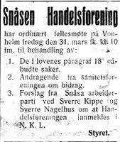 49. Annonse fra Snåsen Handelsforening i Nord-Trøndelag og Nordenfjeldsk Tidende 14.03.33.jpg