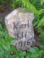 Minnestein for Karl XII på Nordre Stalsberg