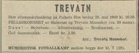 Aftenunderholdning på Folkets Hus i Trevatn. Oppland Arbeiderblad 27 mai 1949.